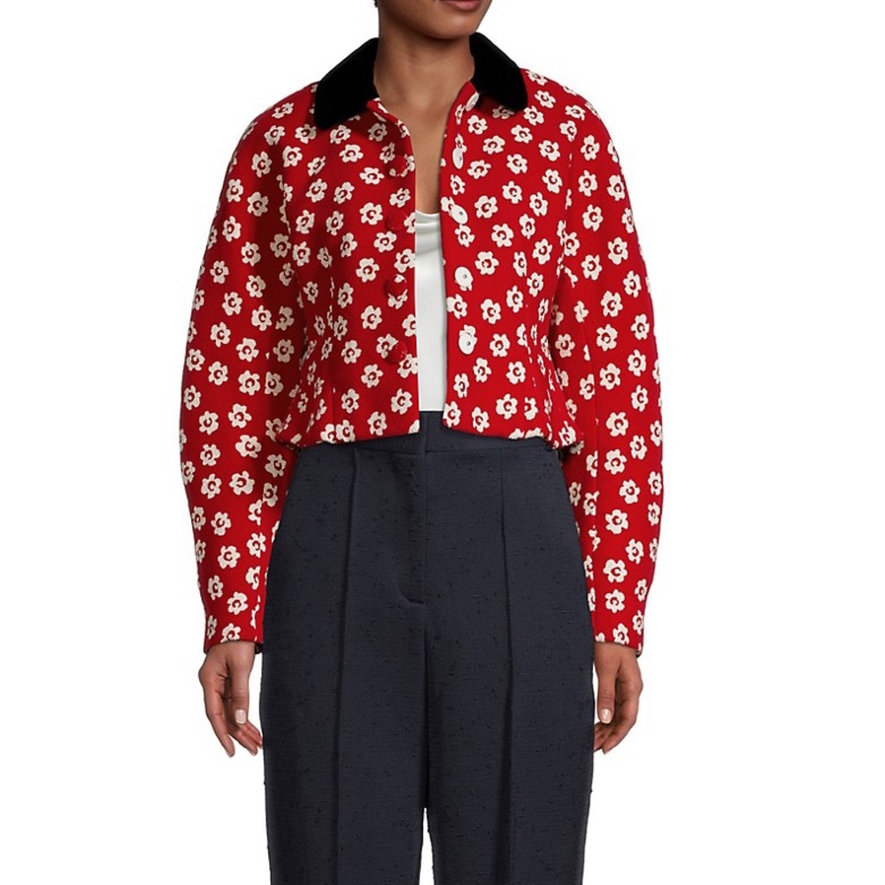 Tory Burch Flower Stencil Boucle Jacket